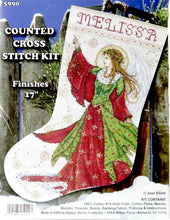 Load image into Gallery viewer, DIY Design Works Angel of Joy Christmas Counted Cross Stitch Stocking Kit 5990