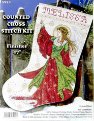 DIY Design Works Angel of Joy Christmas Counted Cross Stitch Stocking Kit 5990