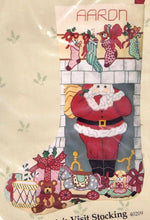 Load image into Gallery viewer, DIY Candamar Santas Visit Fireplace Toys Christmas Crewel Stocking Kit 40209