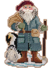 Mill Hill counted cross stitch kit. Design features Santa with penguins.