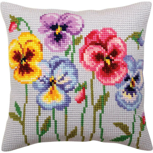 DIY Collection D'Art Pansies Flower Needlepoint 16