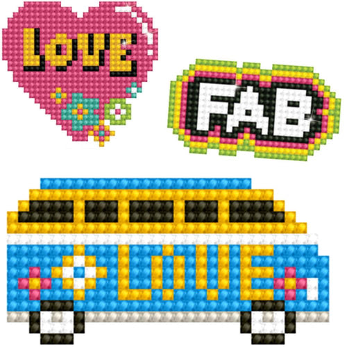 DIY Diamond Dotz Love Fab Hippy Heart Dotzies Sticker Facet Art Bead Craft Kit