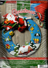 Load image into Gallery viewer, DIY Bucilla Airplane Santa Gifts Flying Christmas Wreath Felt Craft Kit 86838
