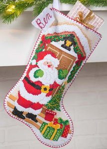 DIY Bucilla Gem Dots Santa at the Door Christmas Craft Facet Stocking Kit 89319E