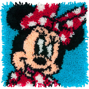 DIY Dimensions Disney Minnie Mouse Latch Hook Kit Kids Pillow Top 12"
