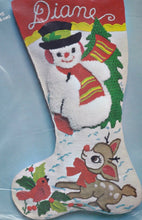 Load image into Gallery viewer, DIY Paragon Frosty and Friends Snowman Christmas Needlepoint Stocking Kit 6426