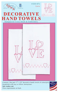DIY Jack Dempsey Love Heart Valentine Stamped Cross Stitch Hand Towel Kit