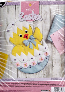 DIY Bucilla Easter Chick Spring Egg Holiday Felt Wall Hanging Craft Kit 86758