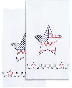 DIY Jack Dempsey Independence Day US Flag Stamped Cross Stitch Hand Towel Kit