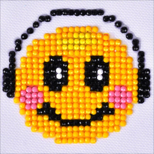 DIY Diamond Dotz Smiling Groove Emoji Kid Beginner Starter Facet Craft Kit 3"