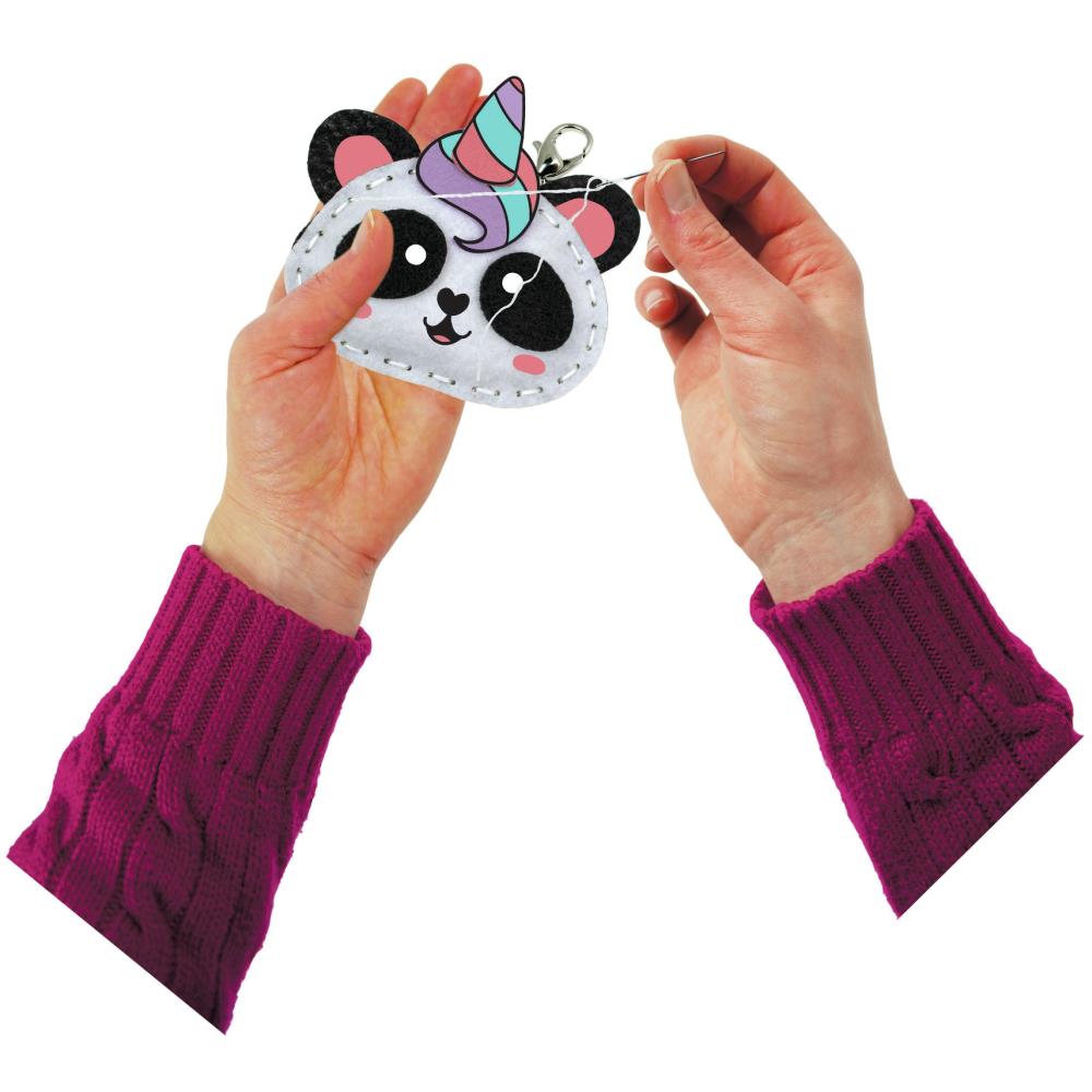 DIY Sew Cute Panda Bear Unicorn Kids Beginner Starter Felt Backpack Clip Kit