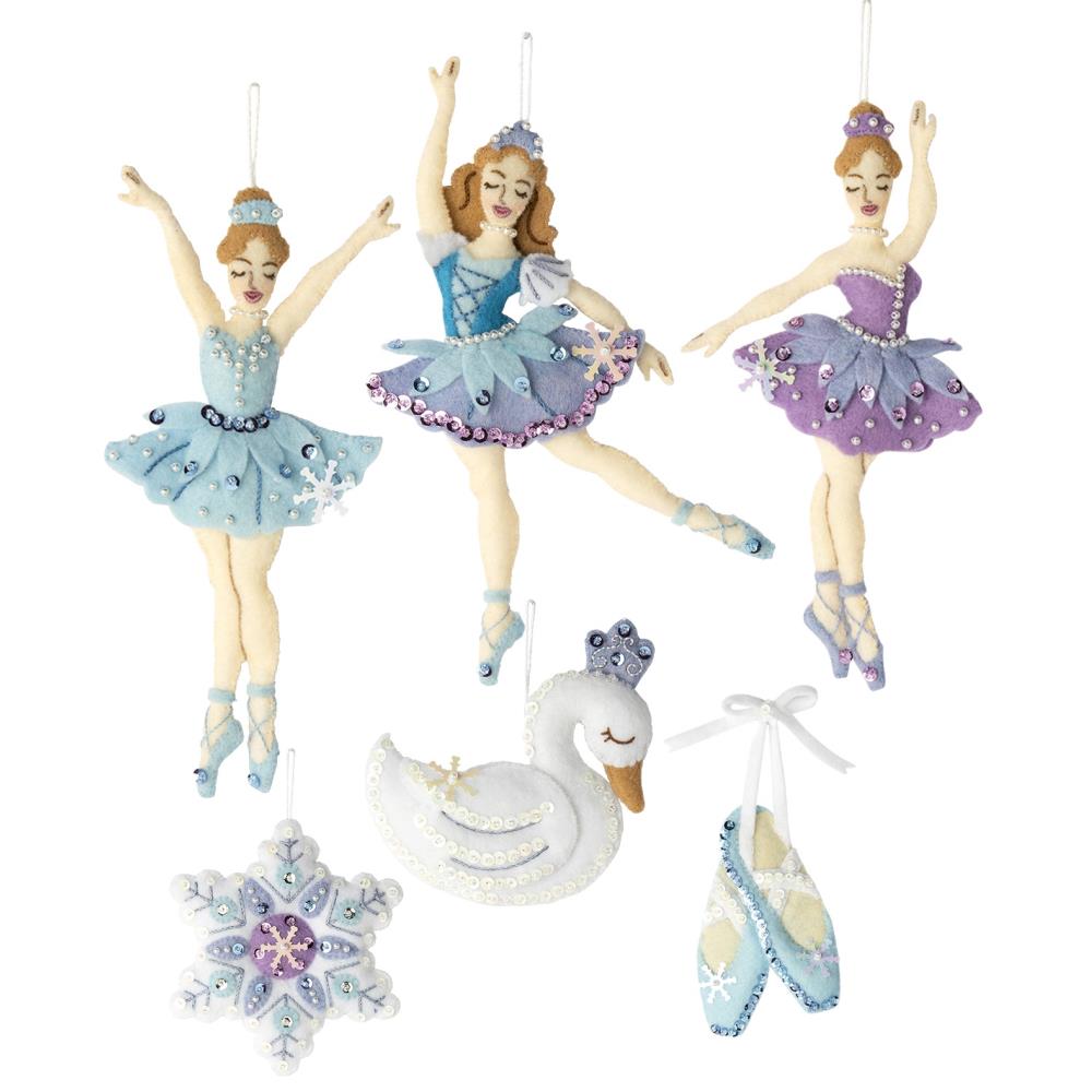 DIY Bucilla Snowflake Ballerina Dance Ballet Christmas Felt Ornament Kit 89390E