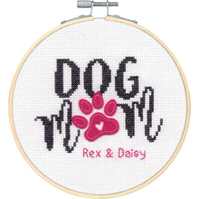 Load image into Gallery viewer, DIY Dimensions Dog Mom Puppy Pawprint Dog Lover Counted Cross Stitch Kit 76289