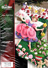 Load image into Gallery viewer, DIY Bucilla Sugar Plum Fairy Candy Sweets Christmas Felt Stocking Kit 85431
