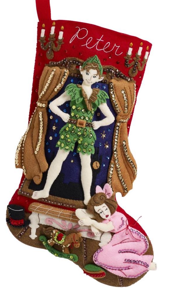 DIY Bucilla Neverland Christmas Peter Pan Disney Felt Stocking Kit 89305E