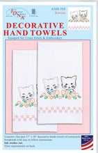 Load image into Gallery viewer, DIY Jack Dempsey Kittens Cats Flowers Stamped Embroidery Hand Towel Kit 320755
