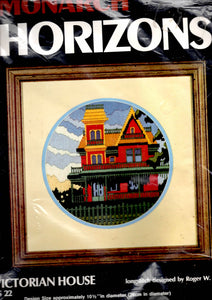 DIY Horizons Victorian House Colorful Scene Spring Needlepoint Wall Hanging Kit