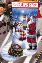 Load image into Gallery viewer, DMG DIY Holiday Glow Christmas Counted Cross Stitch Stocking Kit 08952