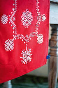 DIY Vervaco White Christmas Stars Stamped Cross Stitch Table Runner Scarf Kit