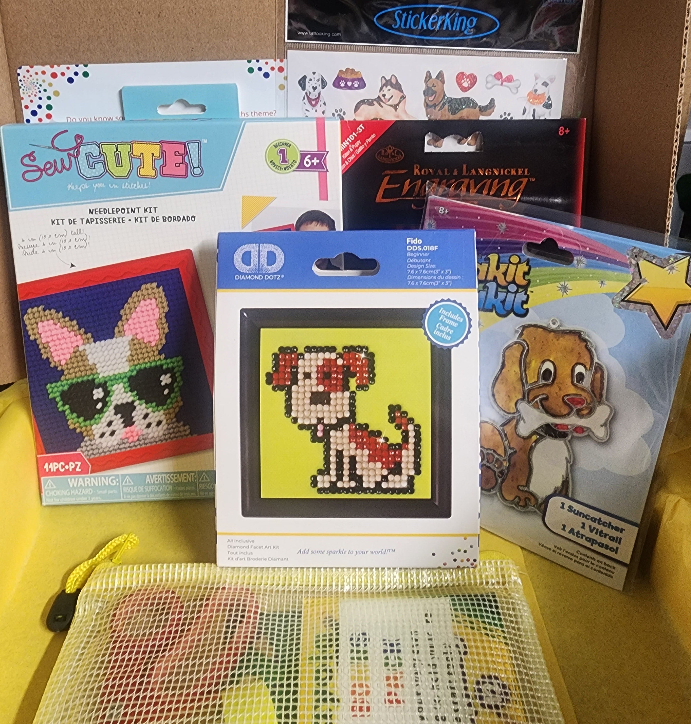 Craft 'n Stitch Dogs Puppies Crafts Gift Box for Kids Ages 10-12