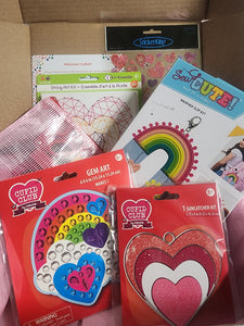 Craft 'n Stitch Hearts Rainbows Crafts Gift Box for Kids Ages 7-9