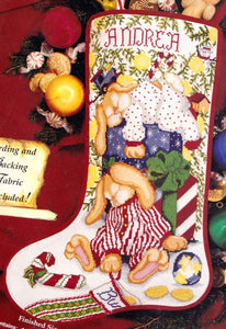 DIY Janlynn Sleepy Bunnies Christmas Counted Cross Stitch Stocking Kit 54-71