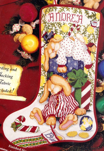 DIY Bucilla Kissin Claus Santa Christmas Counted Cross Stitch Stocking Kit  83437