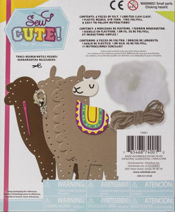 DIY Sew Cute Llama Kids Beginner Starter Felt Backpack Clip Kit School Craft