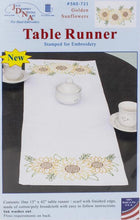 Load image into Gallery viewer, DIY Jack Dempsey Golden Sunflowers Stamped Embroidery Table Runner Scarf Kit