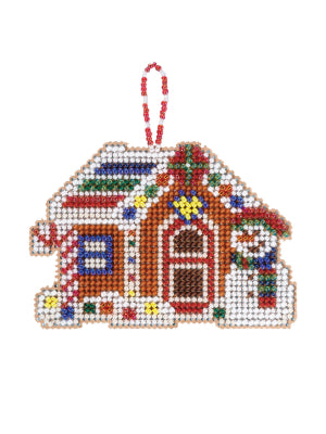 DIY Mill Hill Gingerbread Cabin Christmas Glass Bead Cross Stitch Ornament Kit