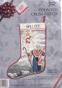 DIY Angel Shepherd Nativity Christmas Counted Cross Stitch Stocking Kit 50506
