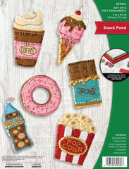 DIY Bucilla Snack Food Ice Cream Coffee Donut Soda Tree Ornament Kit 89488E