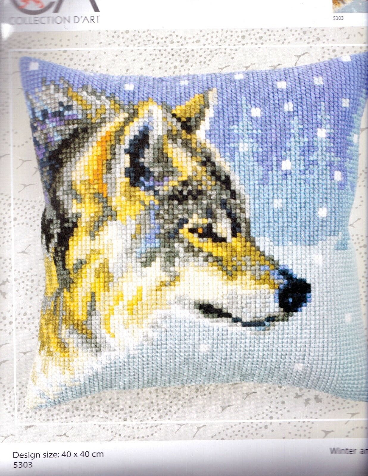 DIY Collection D'Art Winter Animals Wolf Needlepoint 16