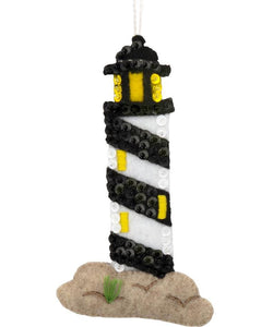 DIY Bucilla Lighthouse Beach Ocean Shell Christmas Tree Ornament Kit 89291E