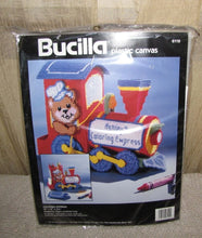 Load image into Gallery viewer, DIY Bucilla Coloring Express Teddy Bear Train Plastic Canvas Craft Kit