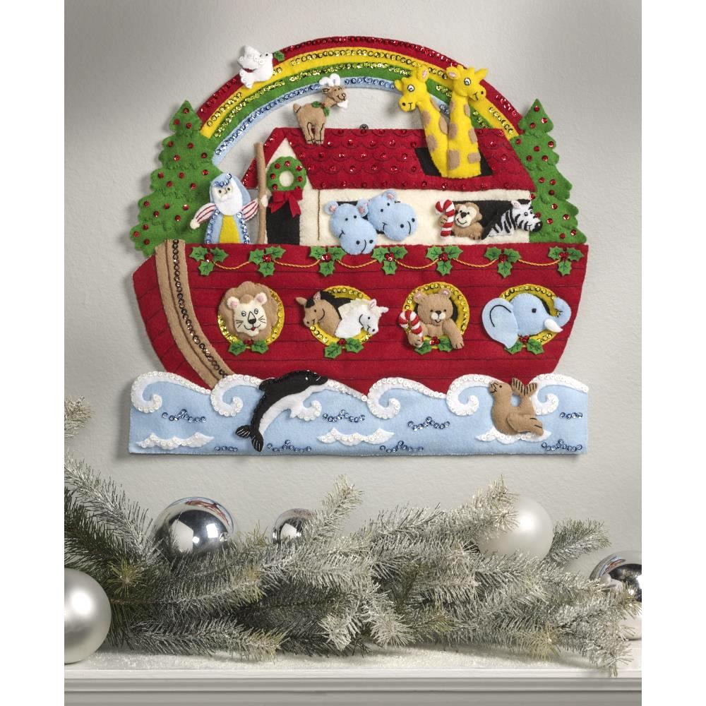 DIY Bucilla Noahs Ark Animals Hanging Christmas Holiday Felt Craft Kit 86987E