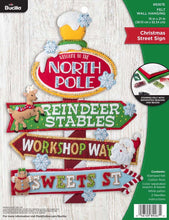 Load image into Gallery viewer, DIY Bucilla Christmas Street Sign North Pole Santa Felt Wall Craft Kit 89267E