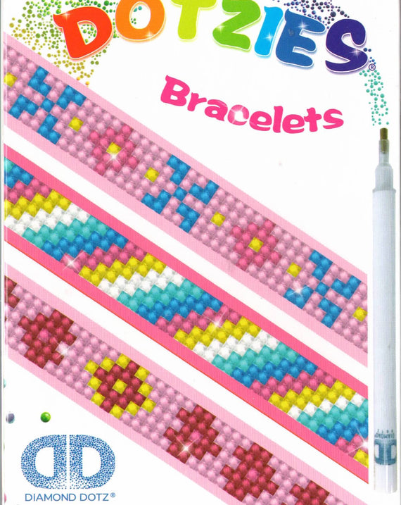 DIY Diamond Dotz Pinks Heart Flowers Dotzies Bracelet Facet Art Bead Craft Kit