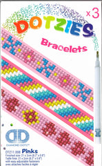 DIY Diamond Dotz Pinks Heart Flowers Dotzies Bracelet Facet Art Bead Craft Kit