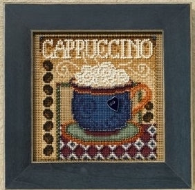 DIY Mill Hill Cappuccino Coffee Cup Mug Button Bead Cross Stitch Picture Kit