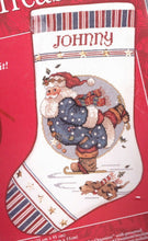 Load image into Gallery viewer, DIY Needle Treasure All American Santa Counted Cross Stitch Stocking Kit 02970