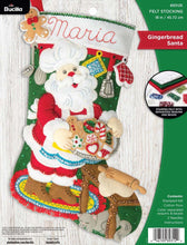 Load image into Gallery viewer, DIY Bucilla Gingerbread Santa Cookies Baker Christmas Felt Stocking Kit 89312E