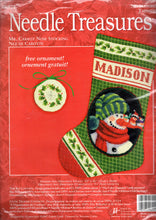 Load image into Gallery viewer, DIY Mr Carrot Nose Snowman Christmas Holiday Needlepoint Stocking Kit 06924