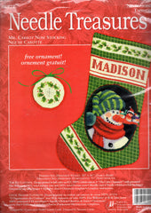 DIY Mr Carrot Nose Snowman Christmas Holiday Needlepoint Stocking Kit 06924