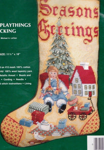 DIY Needle Treasures Antique Playthings Toys Doll Needlepoint Stocking Kit 06823