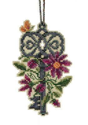 DIY Mill Hill Spring Key Antique Key Flowers Bead Cross Stitch Ornament Kit