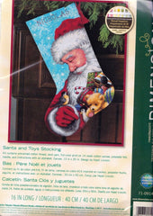 Rare Alexa Christmas Sampler Needlepoint Stocking Kit Bears Toys  Contemporary Stitchery Crafts