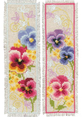 DIY Vervaco Violet Flower Spring Reading Bookmark Counted Cross Stitch Kit Gift