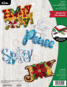 DIY Bucilla Words for the Season Christmas Peace Felt Tree Ornament Kit 89505E