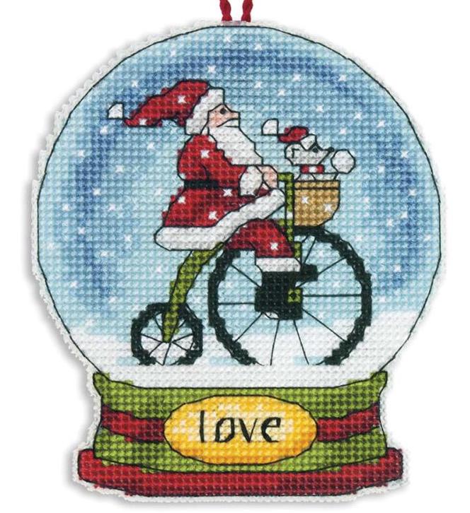 DIY Dimensions Love Snow Globe Christmas Canvas Cross Stitch Ornament Kit